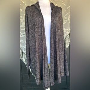 **ABERCROMBIE & FITCH** Black/White Knit Sweater Blend, Lightweight Cardigan